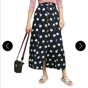 Anthropologie Polka Dot Maeve Skirt With Pockets Size 8